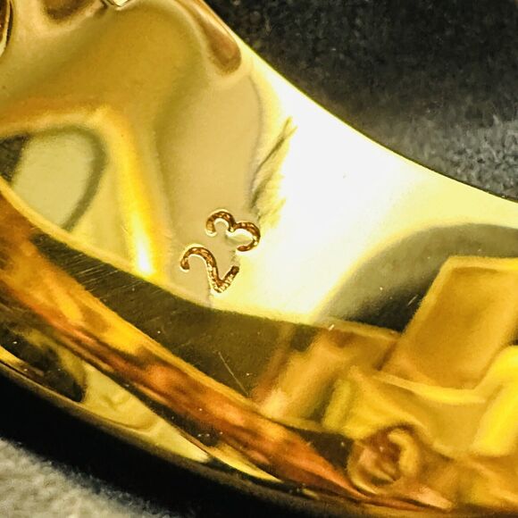 Versace Ring Size 23/ US 10 Gold-Tone Greca Logo Embossed Fashion Jewelry NIB - Picture 7 of 9